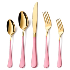 Lekoton gold knives for everyday dining with a luxe finish.