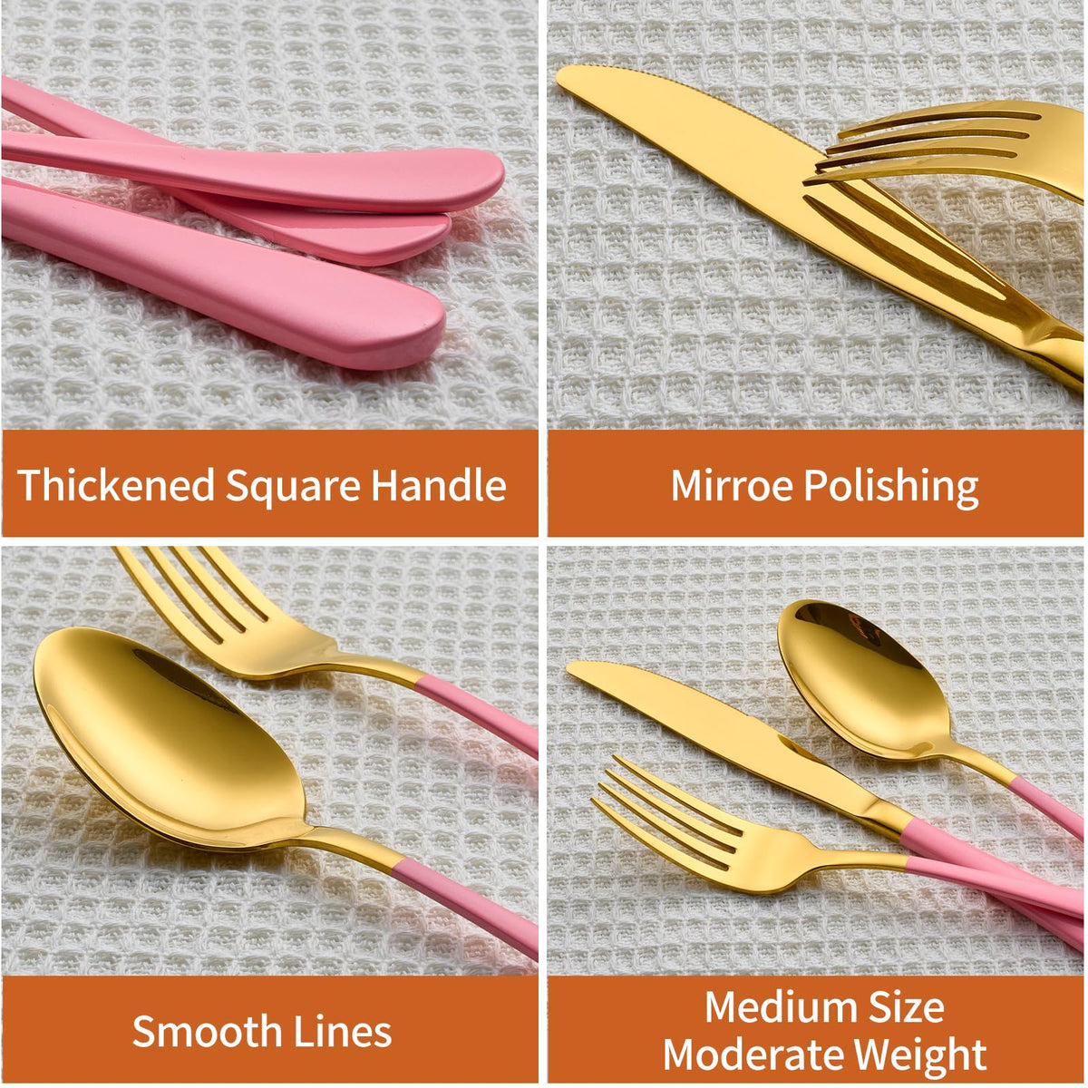 Lekoton gold dinner spoons with smooth finish for family meals.