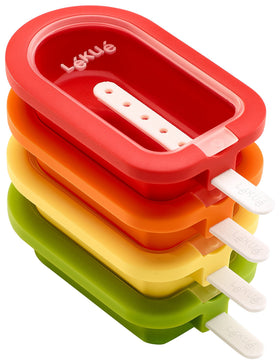 Lekue stackable popsicle molds set for easy freezing and organized freezer storage.