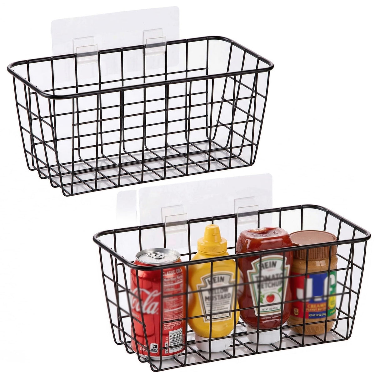 LeleCAT adhesive hanging wall basket on cabinet door for clutter-free storage