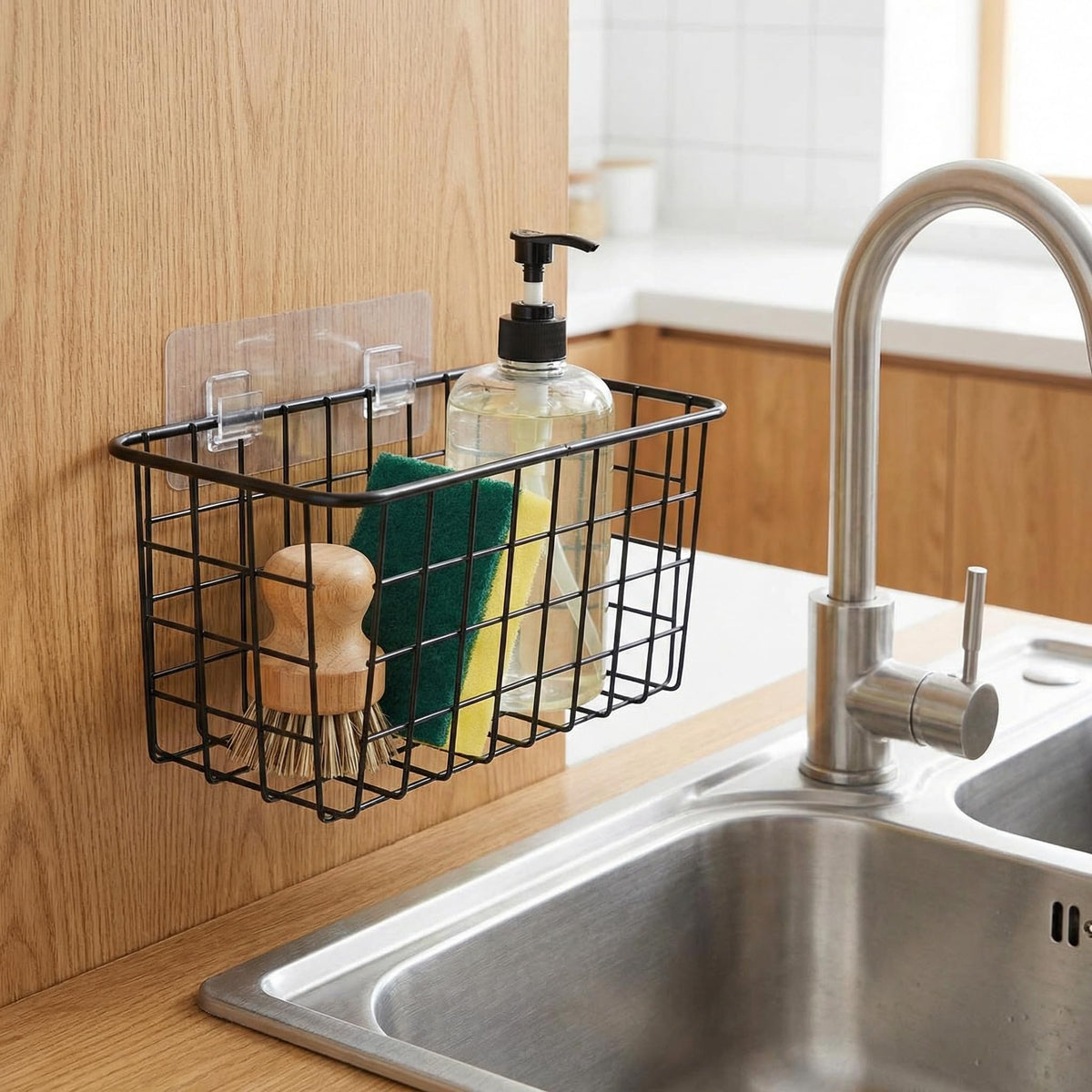 LeleCAT breathable mesh storage basket for utensils and toiletries