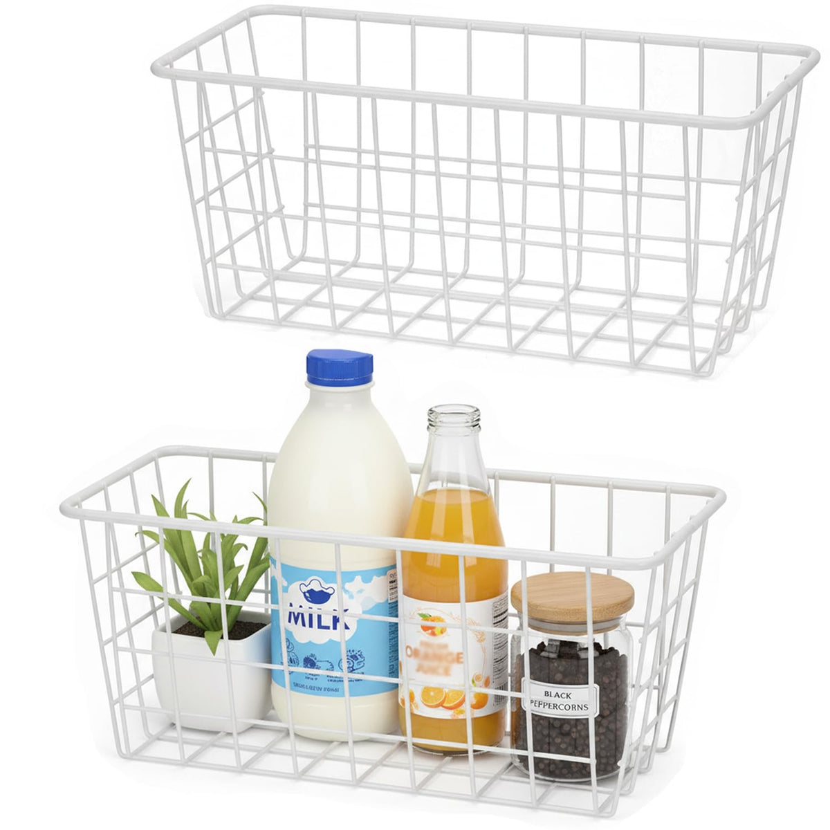 LeleCAT hanging wall basket in white for kitchen organization