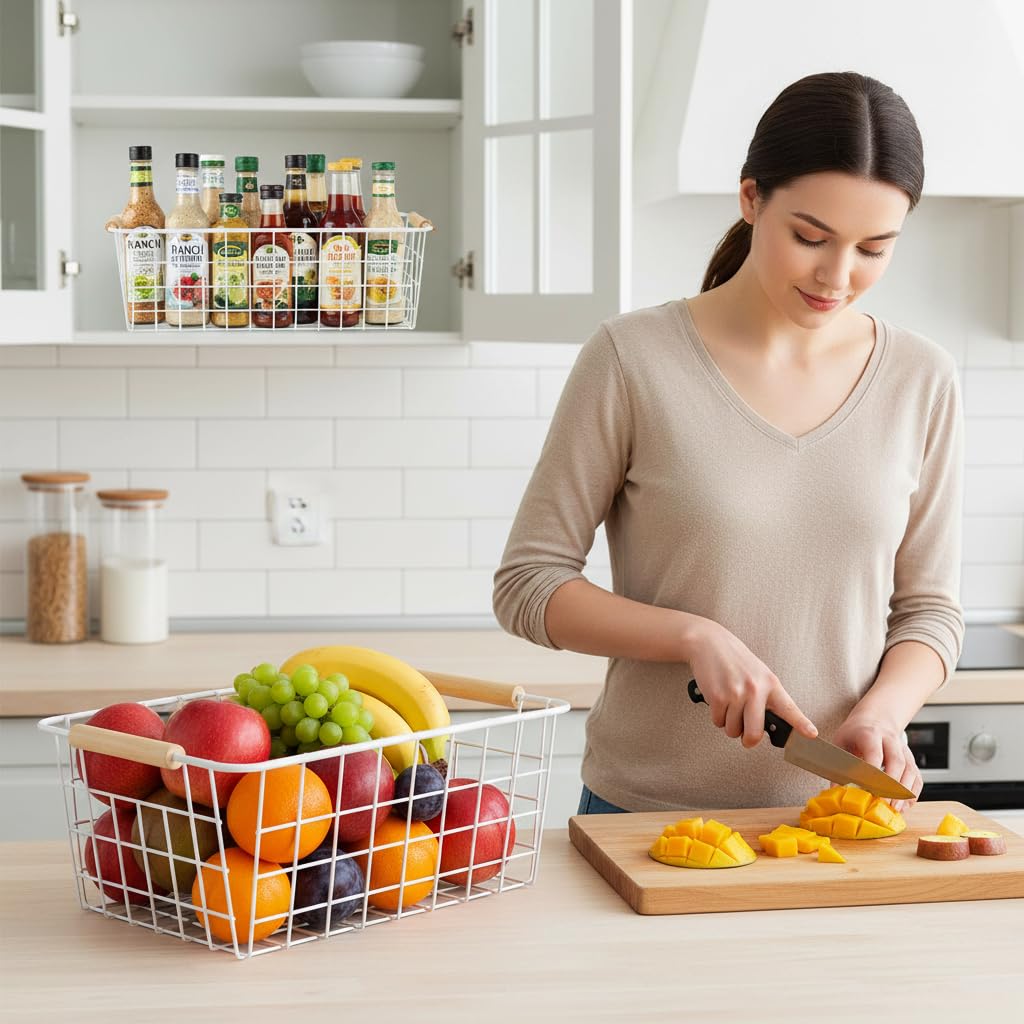 LeleCAT kitchen cabinet storage bins for neat countertop organization