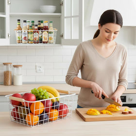 LeleCAT kitchen cabinet storage bins for neat countertop organization