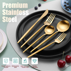 Lemeya matte gold dessert forks enhance dessert service