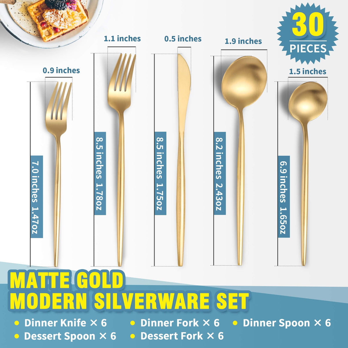 Lemeya matte gold dinner forks elevate your table setting