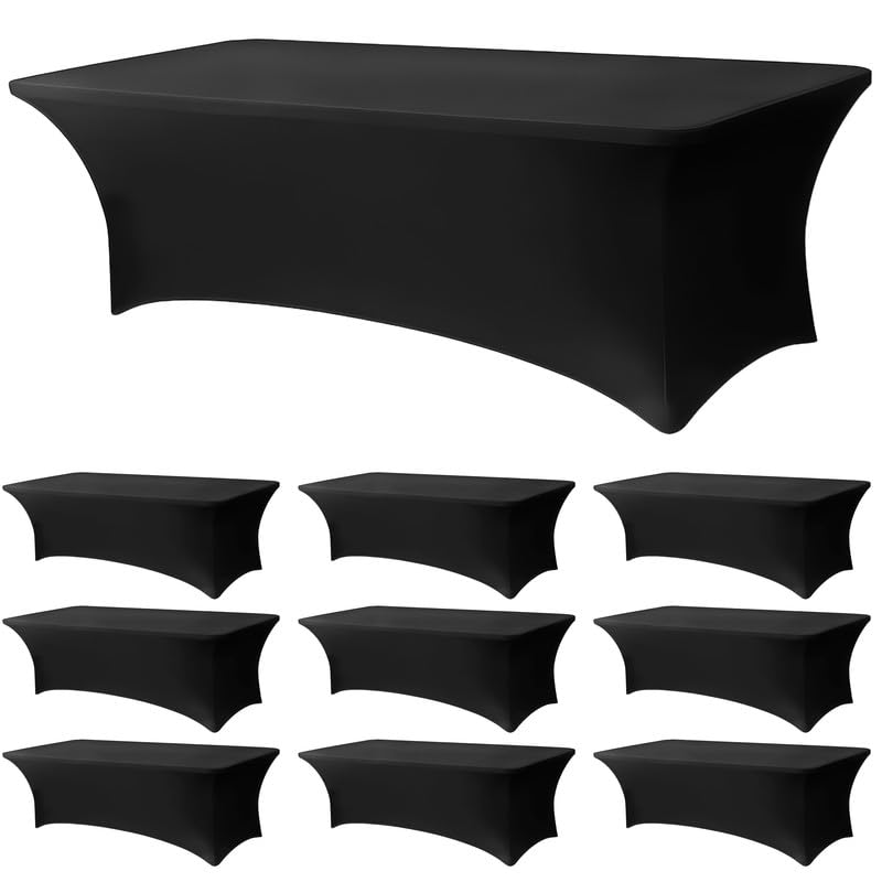 Lemict 10-pack 8ft tablecloth cover fitting a banquet table for a polished look
