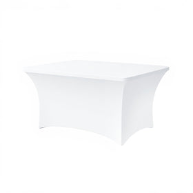 Lemict 4FT white tablecloth drapes neatly on a table for a polished dining look.