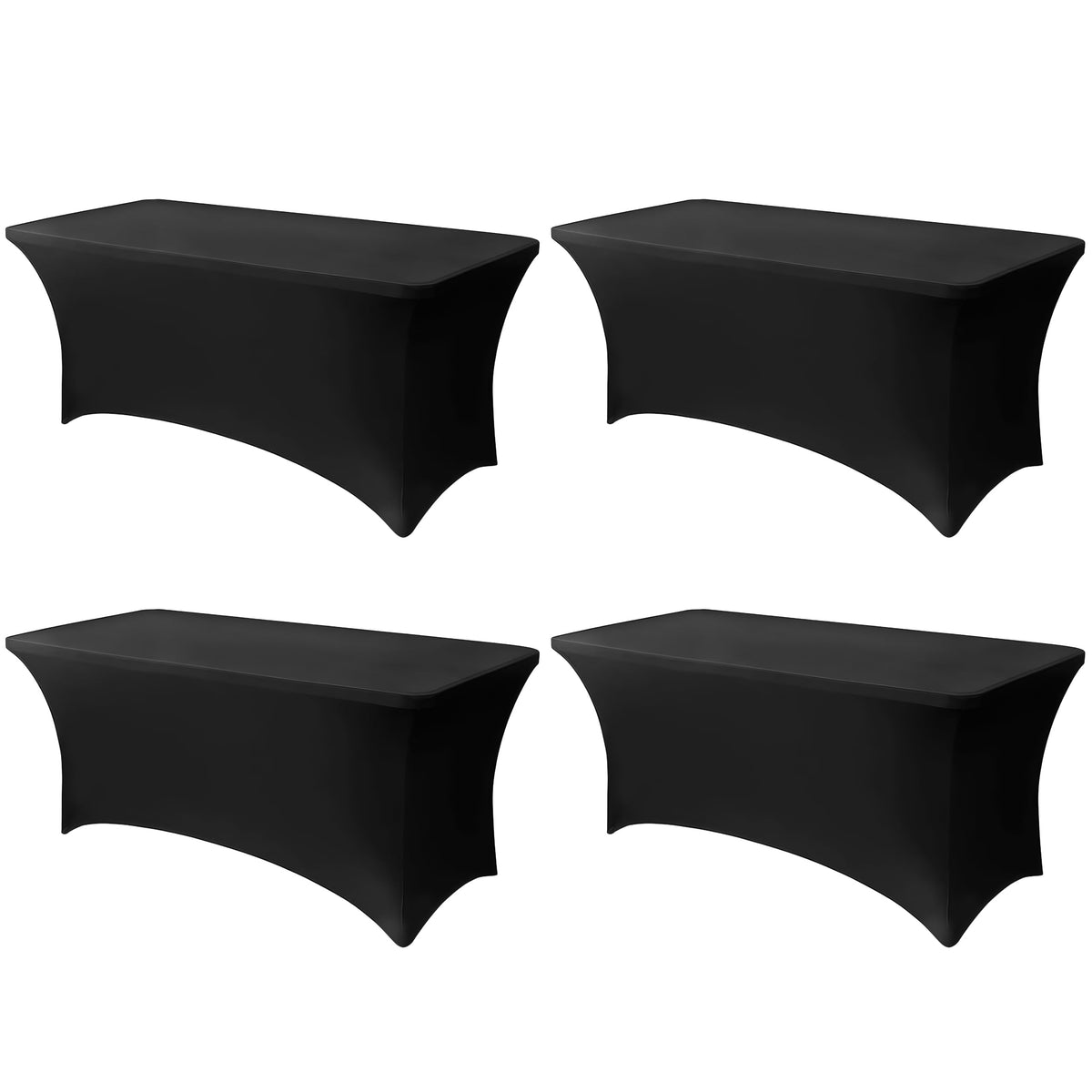 Lemict 6ft black tablecloth on a table for a clean, elegant dining look