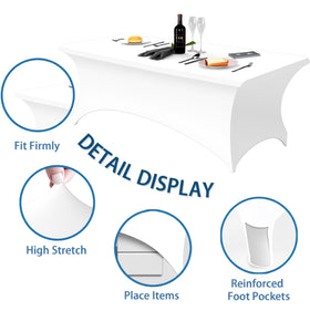 Lemict 72x30 rectangle tablecloth on a standard 6ft table.