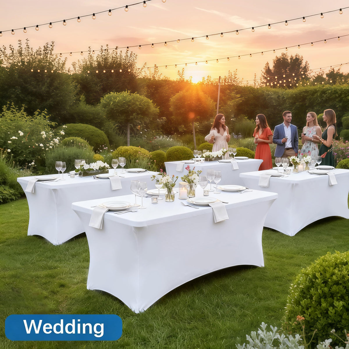 Lemict tablecloth suitable for indoor and outdoor settings.