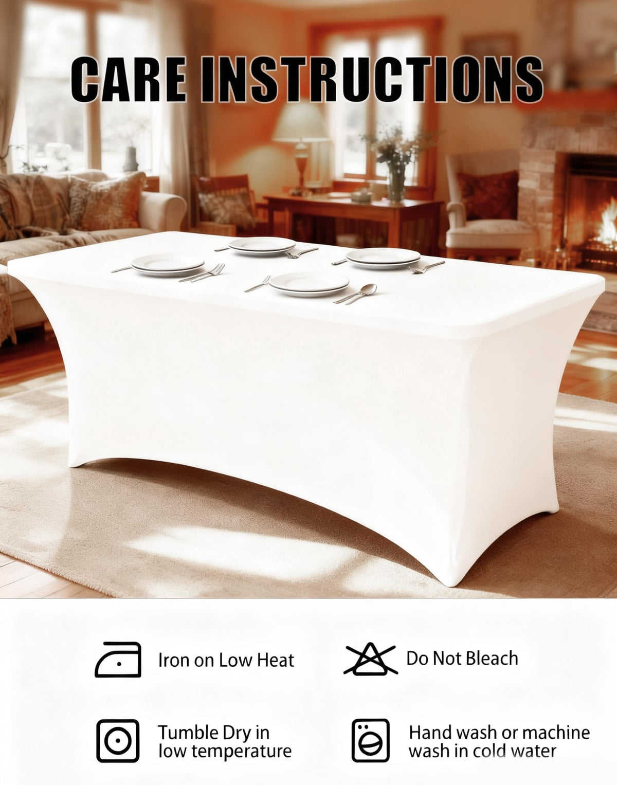 Lemict tablecloth is machine washable for repeated use.