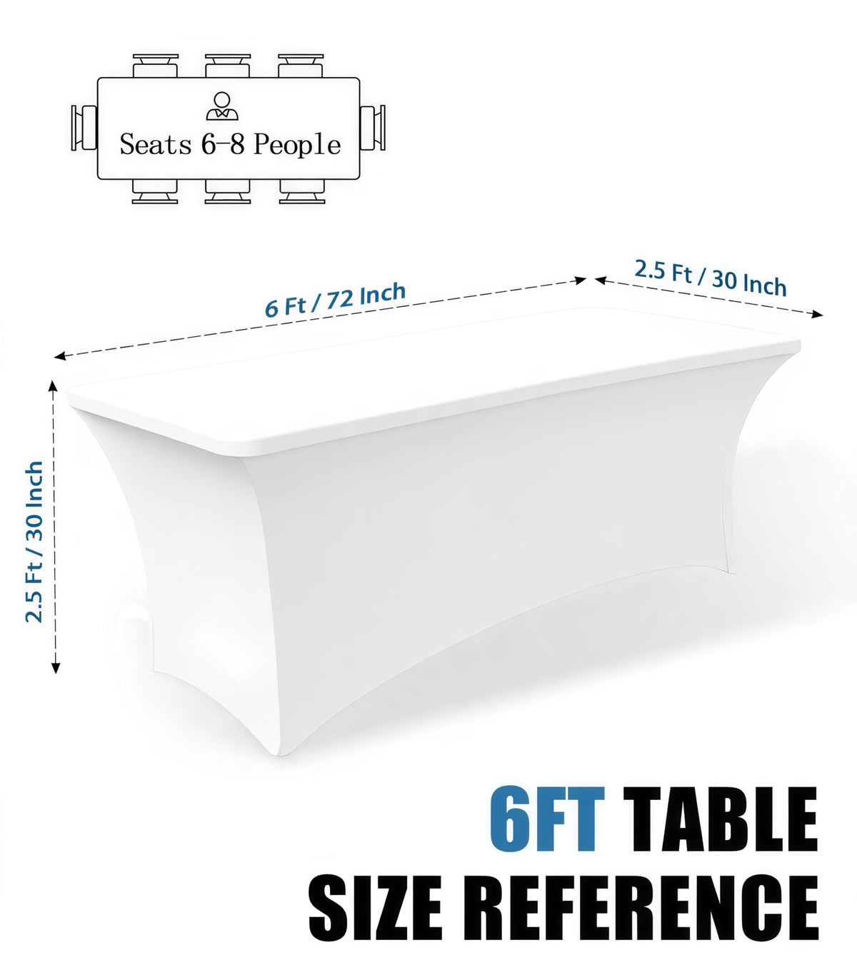 Lemict wrinkle-resistant white tablecloth ready for events.