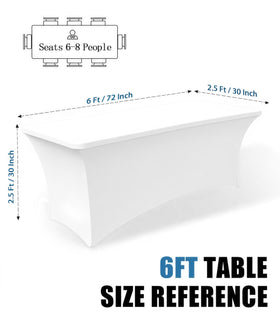 Lemict wrinkle-resistant white tablecloth ready for events.