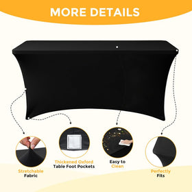 Lemict reinforced foot pockets secure table legs and prevent shifting