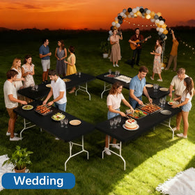 Lemict six-pack fitted tablecloths for easy event setup and cleanup