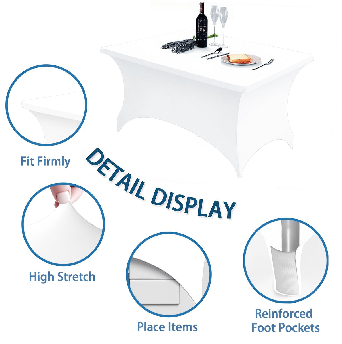Lemict white tablecloth in wedding setup offers versatile elegance for celebrations.