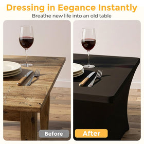 Lemict wrinkle-free setup demonstrates instant stretch for quick event prep