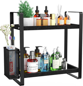 LEMIKKLE black finish adds an elegant, modern touch to any vanity setup.
