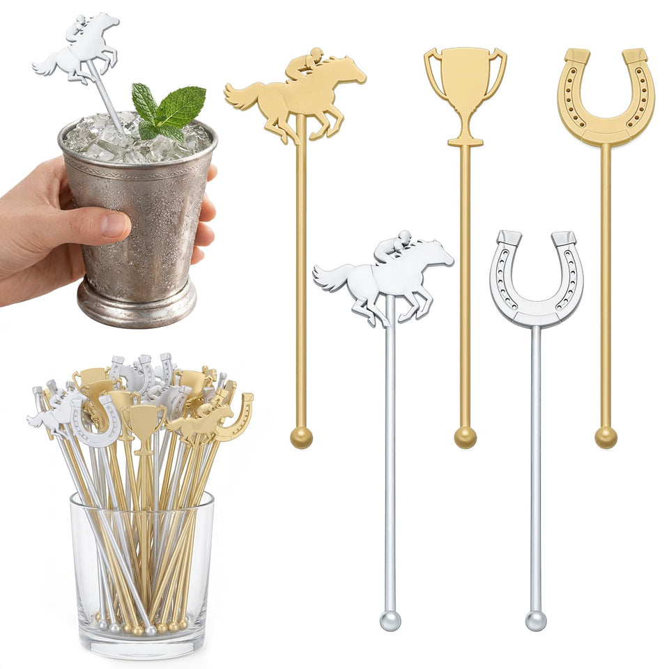 LemonRoad Derby stirrers in gold and silver gloss elevate drink presentation.