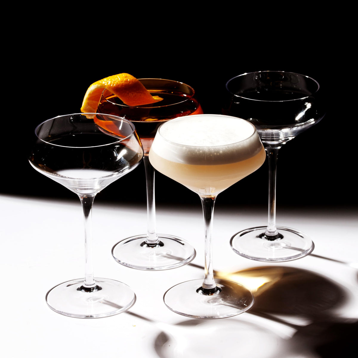 LEMONSODA Classic Martini Glasses 6oz, ribbed detail, elegant grip for home entertaining
