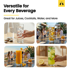 LEMONSODA dishwasher-safe highball glass for easy cleanup.