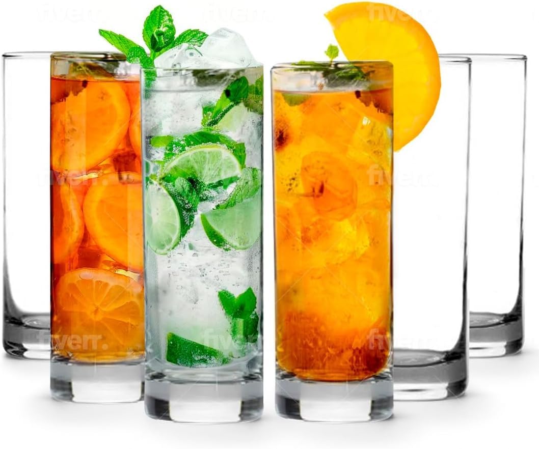 LEMONSODA highball glass with heavy base, perfect for everyday entertaining.