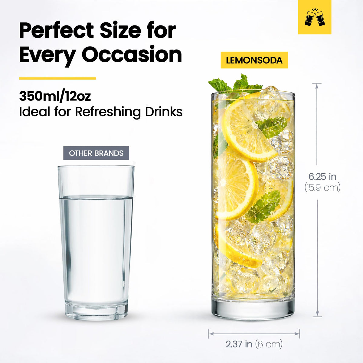 LEMONSODA iced-tea highball glass for refreshing cold beverages.