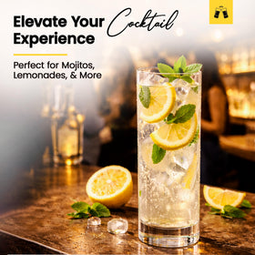 LEMONSODA mojito-ready highball glass for muddled mint and lime.