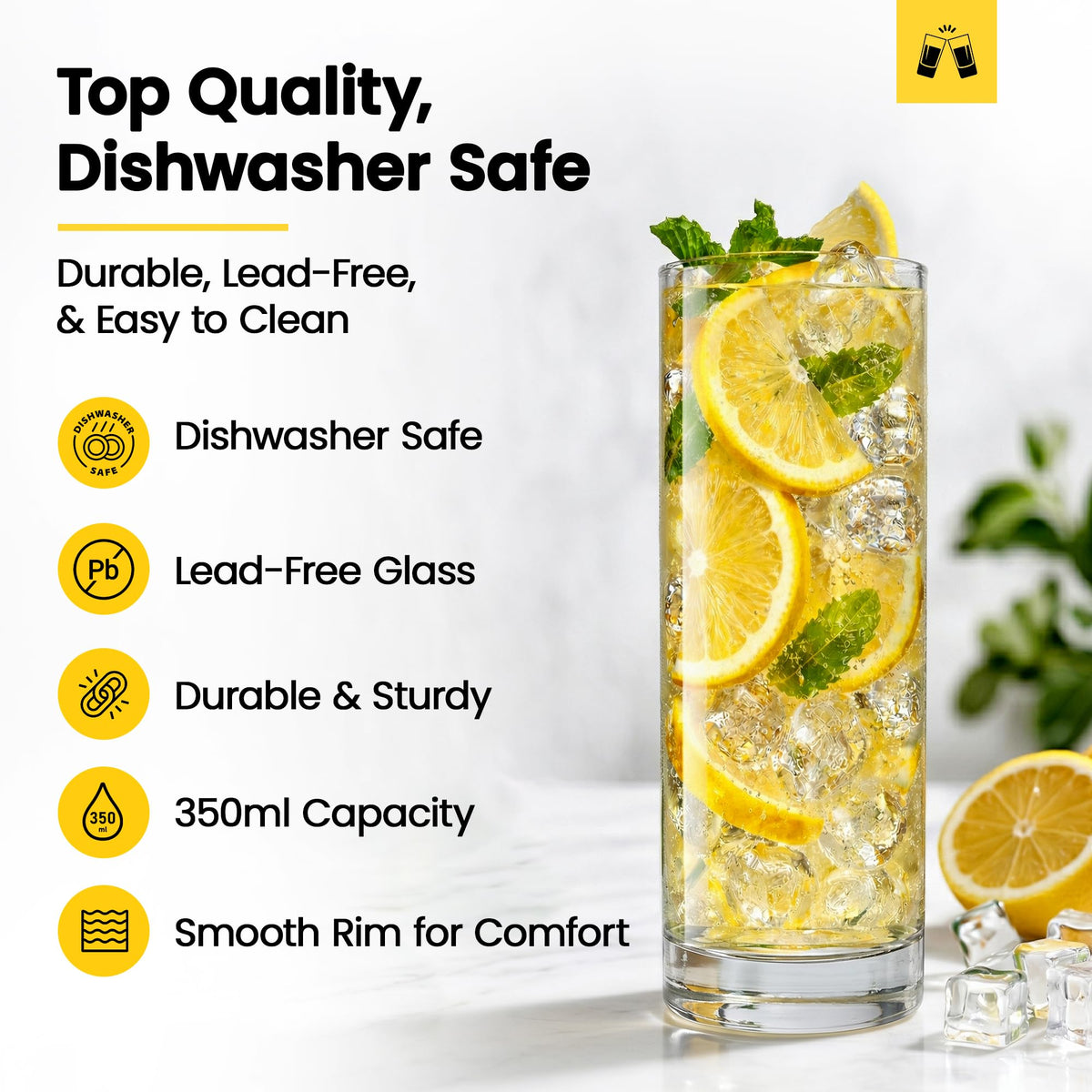 LEMONSODA whiskey-ready highball glass for neat or on-the-rocks pours.