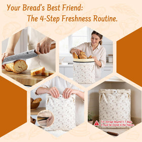 Lemoobolsa beeswax bread bag stores bagels and muffins neatly