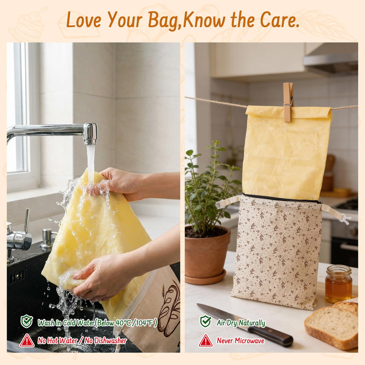 Lemoobolsa beeswax bread bag durable materials support long-term use