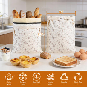Lemoobolsa beeswax bread bag lining texture demonstrates breathable moisture control