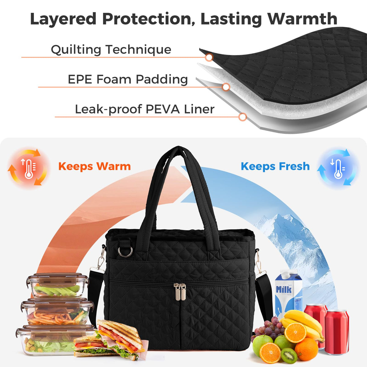 Lemoobolsa leak-proof interior lining protects bag from spills during commute