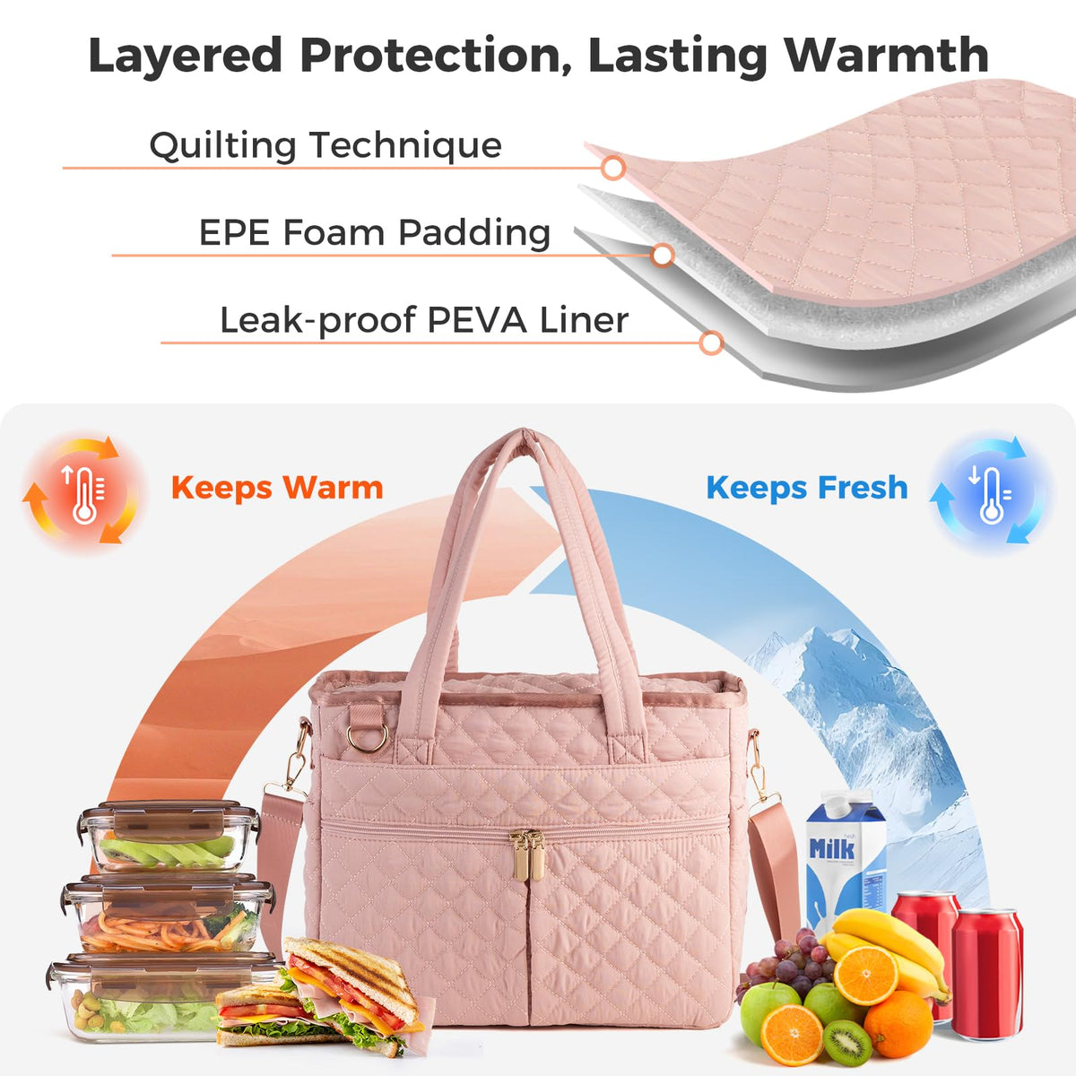 Lemoobolsa leakproof interior lining helps prevent spills in bags.