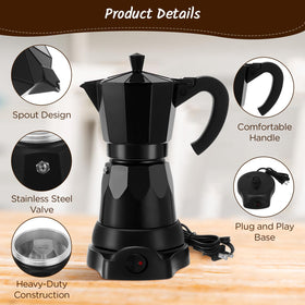 Lemosae moka pot with detachable base for easy setup and cleaning