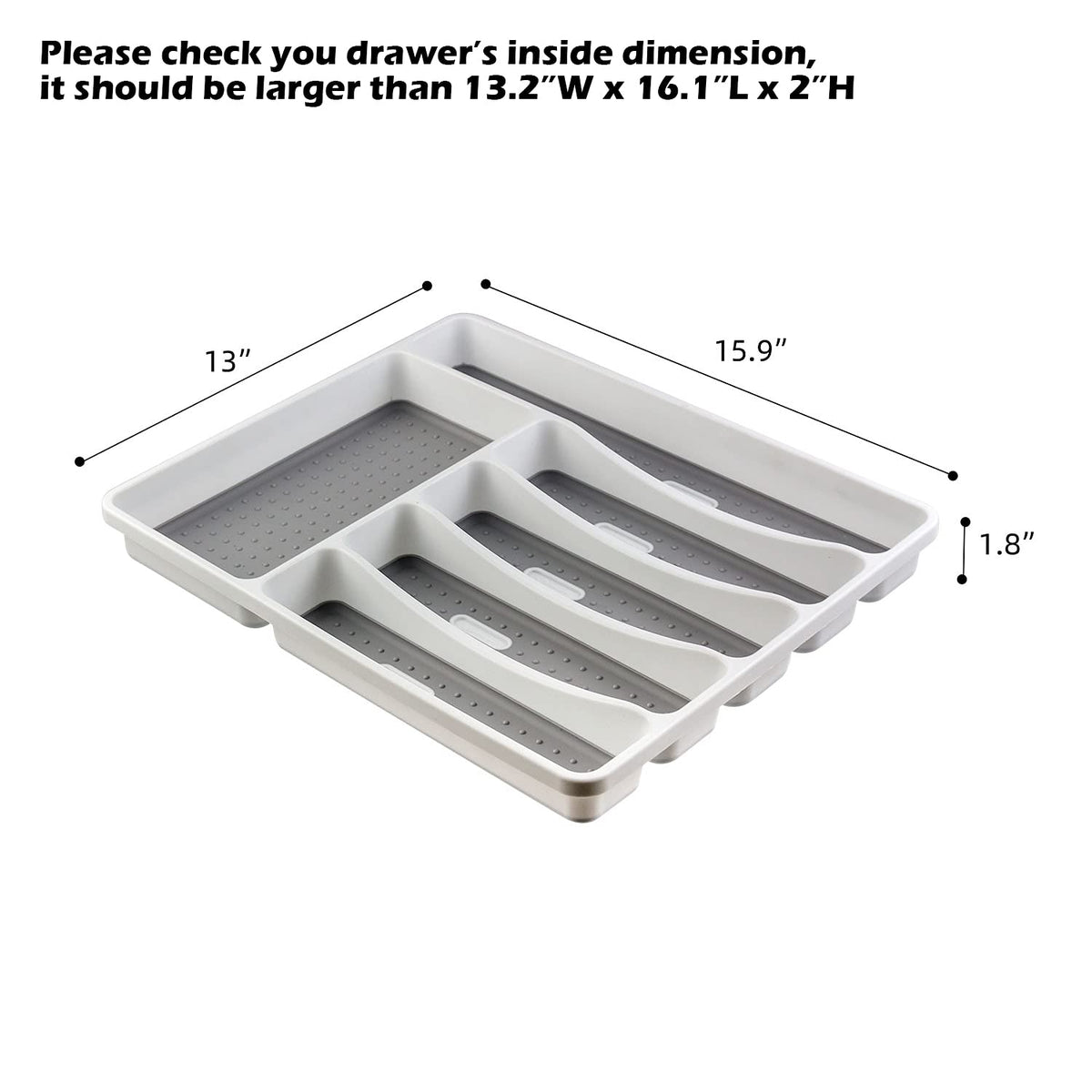 LeMuna tray interior with non-slip lining keeps utensils in place during use
