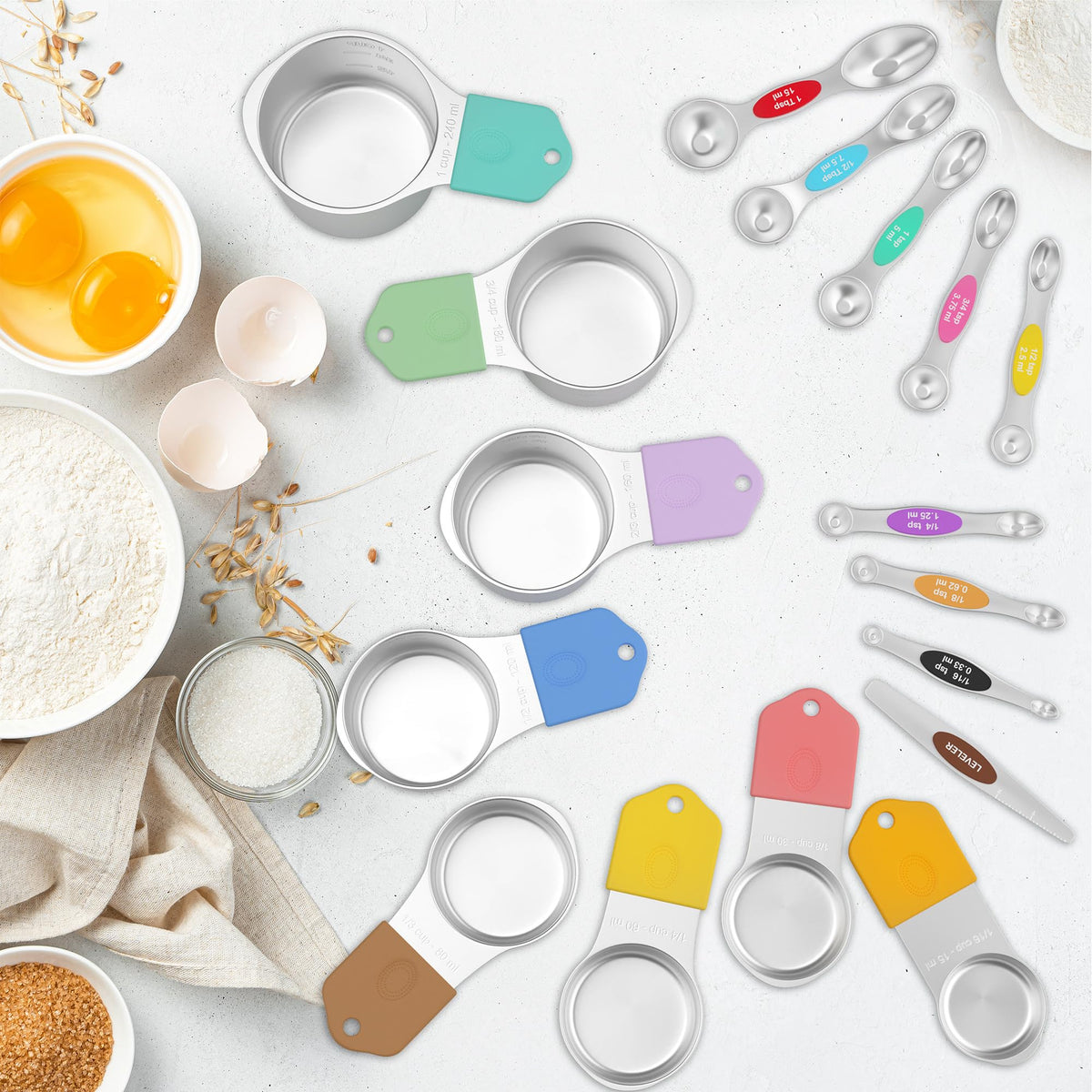 Lenceo measuring spoons ideal for liquids and small quantities.