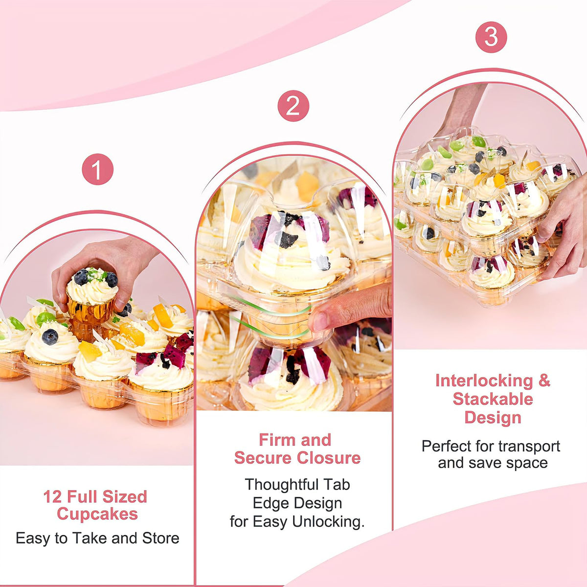 Lendex transparent box showcases cupcakes with clear visibility for events