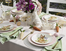 Lenox 897155 Bunny Accent Plates dishwasher-safe label for easy cleanup