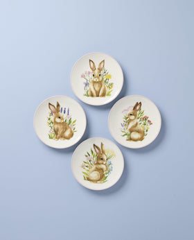 Lenox 897155 Bunny Accent Plates side details highlight glossy porcelain edge