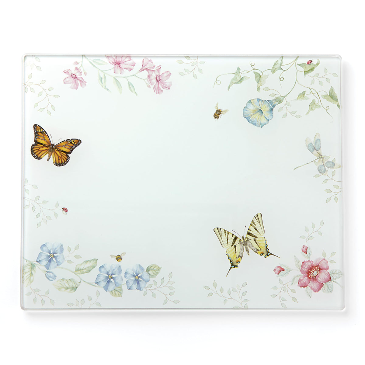 Lenox Butterfly Meadow glass cutting board with butterfly motif for elegant prep
