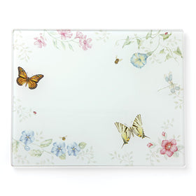 Lenox Butterfly Meadow glass cutting board with butterfly motif for elegant prep