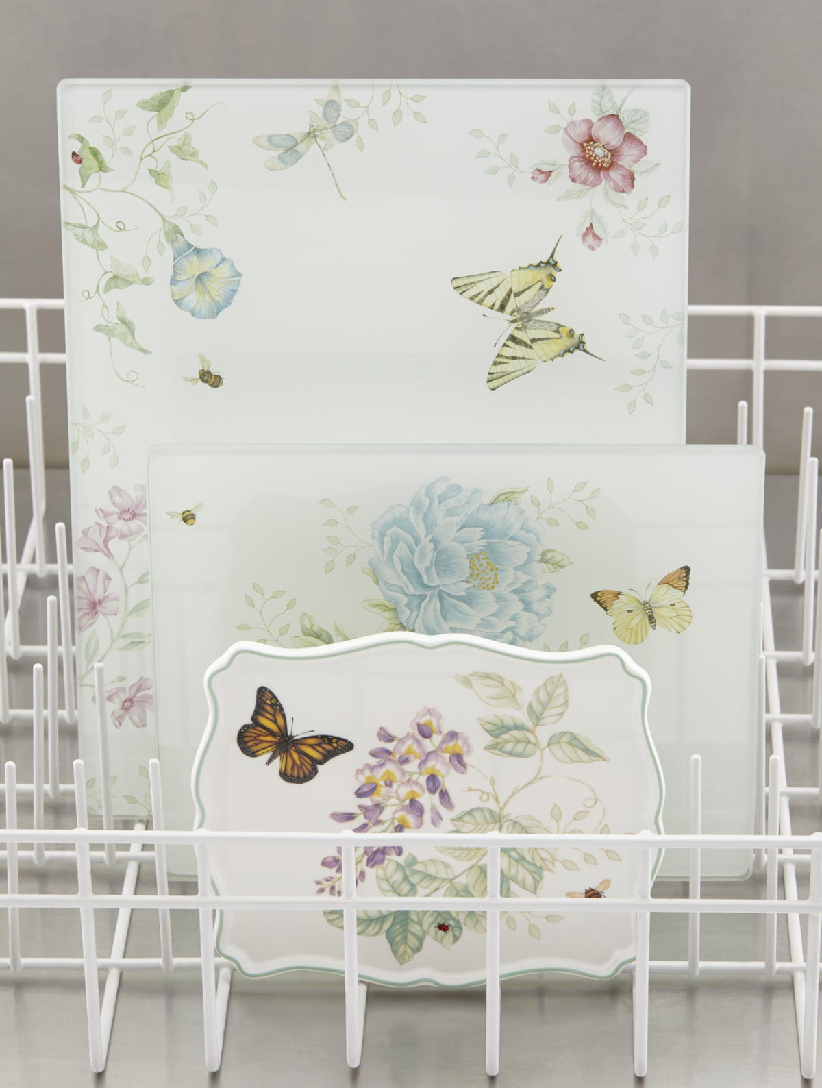 Lenox Butterfly Meadow board 13x10 inches offers spacious food-prep area