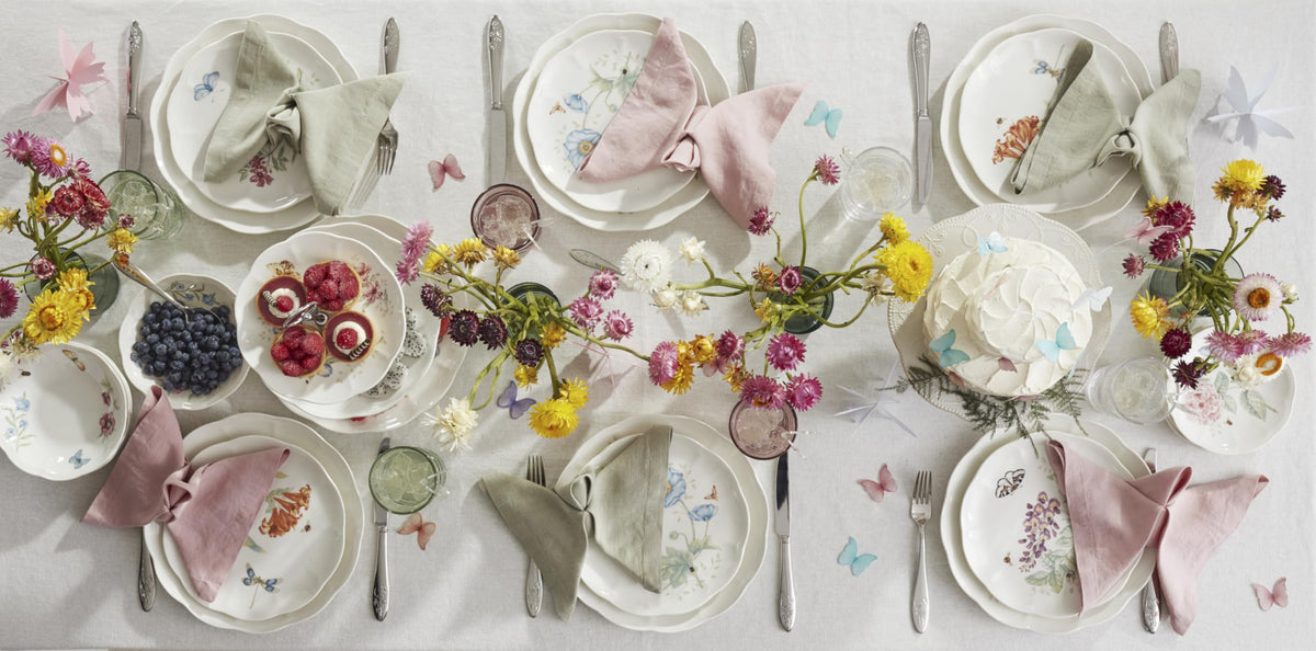 Lenox Butterfly Meadow dessert bowls provide stylish serving for fruit or sweets.