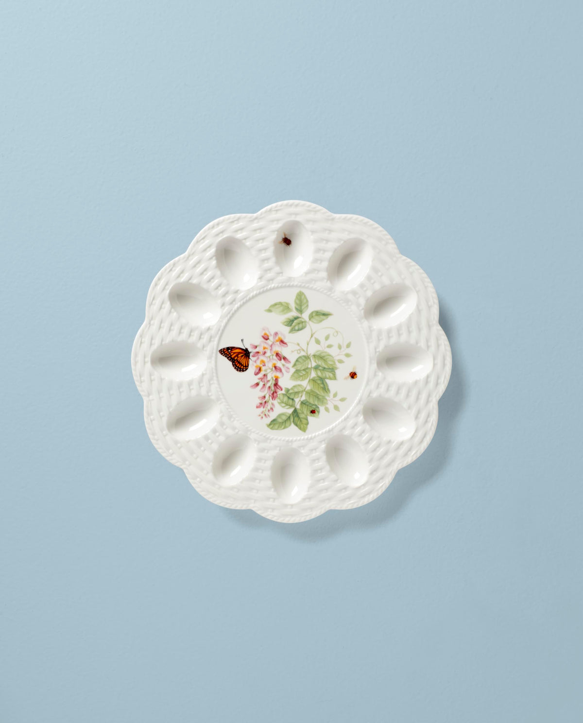Lenox Butterfly Meadow Egg Tray holds up to 12 eggs for serving