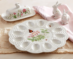 Lenox Butterfly Meadow Egg Tray made of porcelain for elegant displays