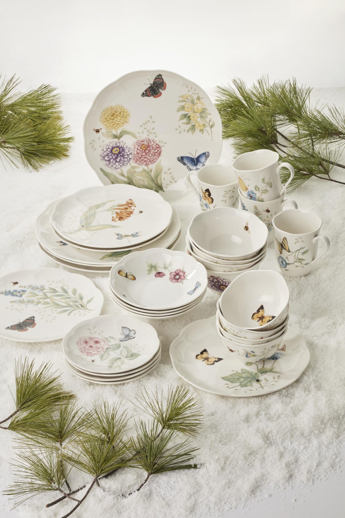 Lenox Butterfly Meadow fruit bowls offer practical, decorative dining options.