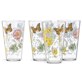 Lenox Butterfly Meadow acrylic highball glasses, 20 oz, perfect for outdoor gatherings.
