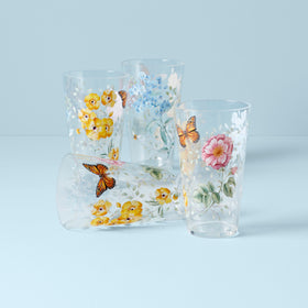 Lenox Butterfly Meadow four durable acrylic highballs with floral pattern for outdoor dining.